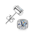 6.5mm 1ct Round Moissanite Stud Earrings 925 Sterling Silver Square Setting