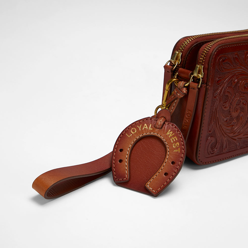 Loyal West SHELL MINI PURSE IN HANDTOOLED LEATHER